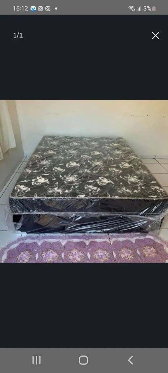 Cama Box Casal com Colchão