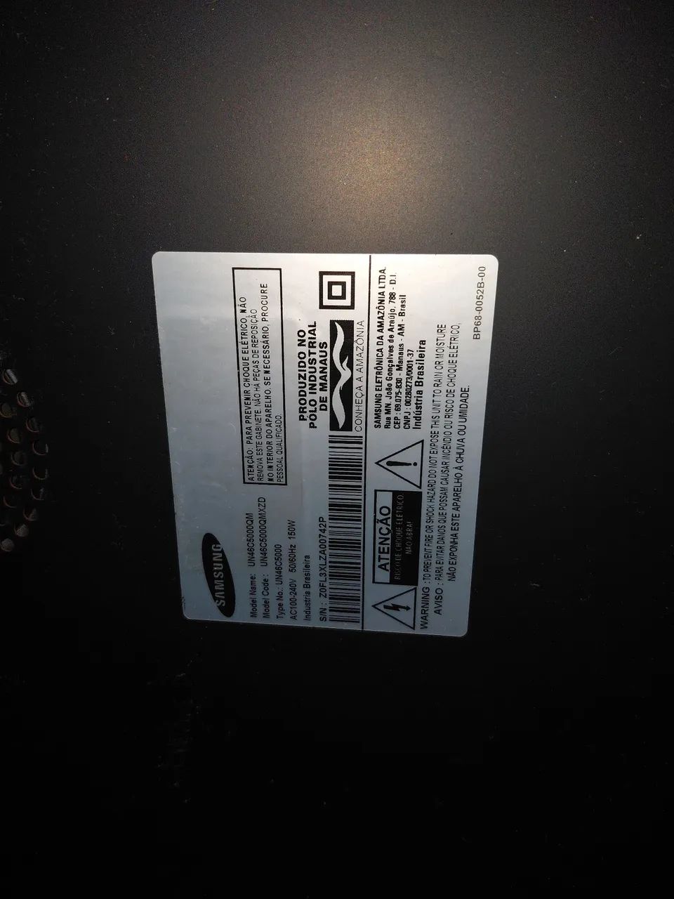 VENDO TV SAMSUNG 46 POLEGAS COM DEFEITO 