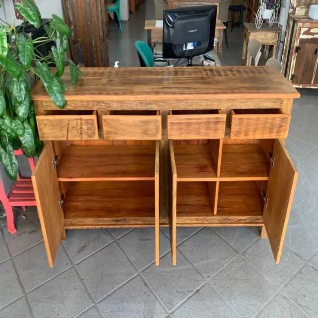 BUFFET PEROBA ROSA RUSTICO LISO ENGROSSADO - Foto 3