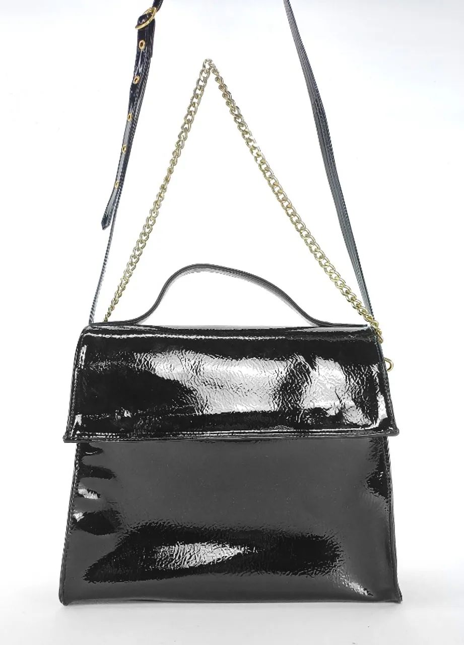 Bolsa Tranversal Vinil Preta