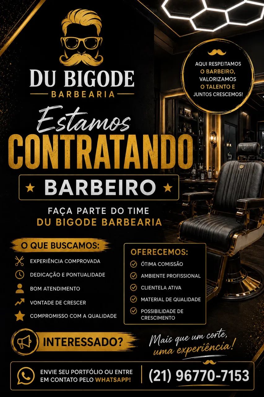 Estamos contratando barbeiros 