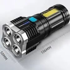 Lanterna 4 núcleos potente usb recarregável  - Foto 3