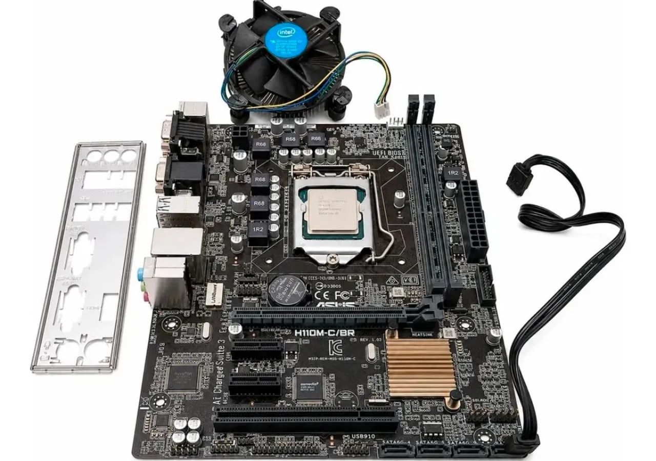 Kit Placa-mãe Asus H110M-C/BR + CPU Intel Core i3-7100 - Foto 2