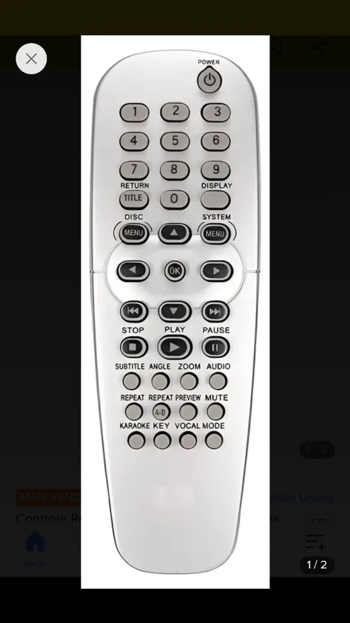 Controle remoto compativel Dvd Philips  - Foto 2