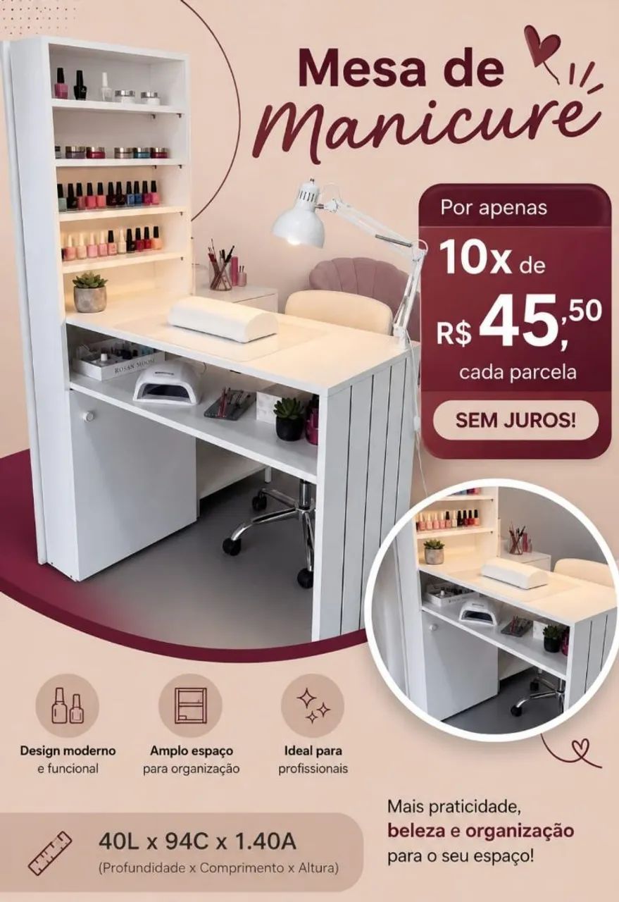 Mesa de manicure em mdf