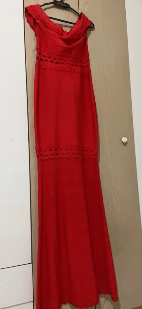 Vestido longo de festa vermelho - Foto 3