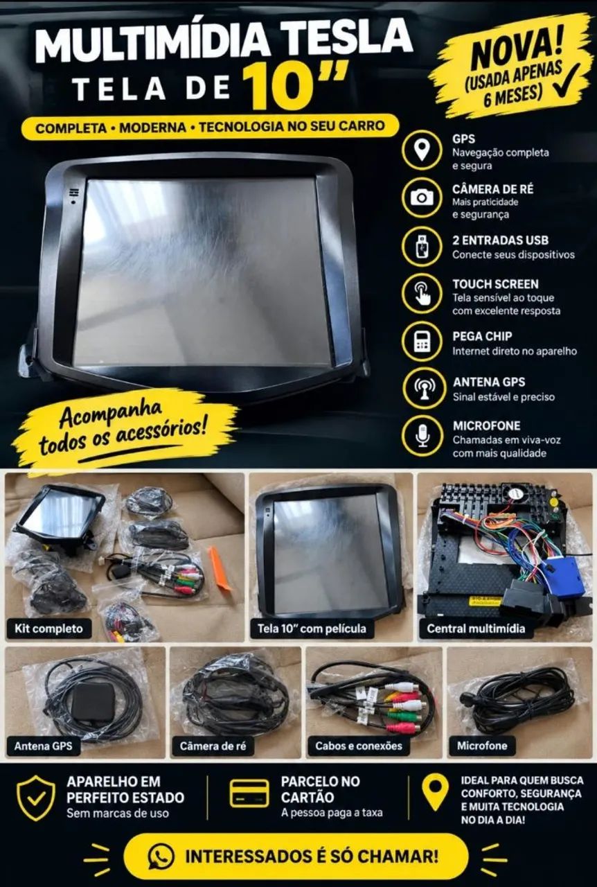 Multimídia tesla 10 Polegadas universal 