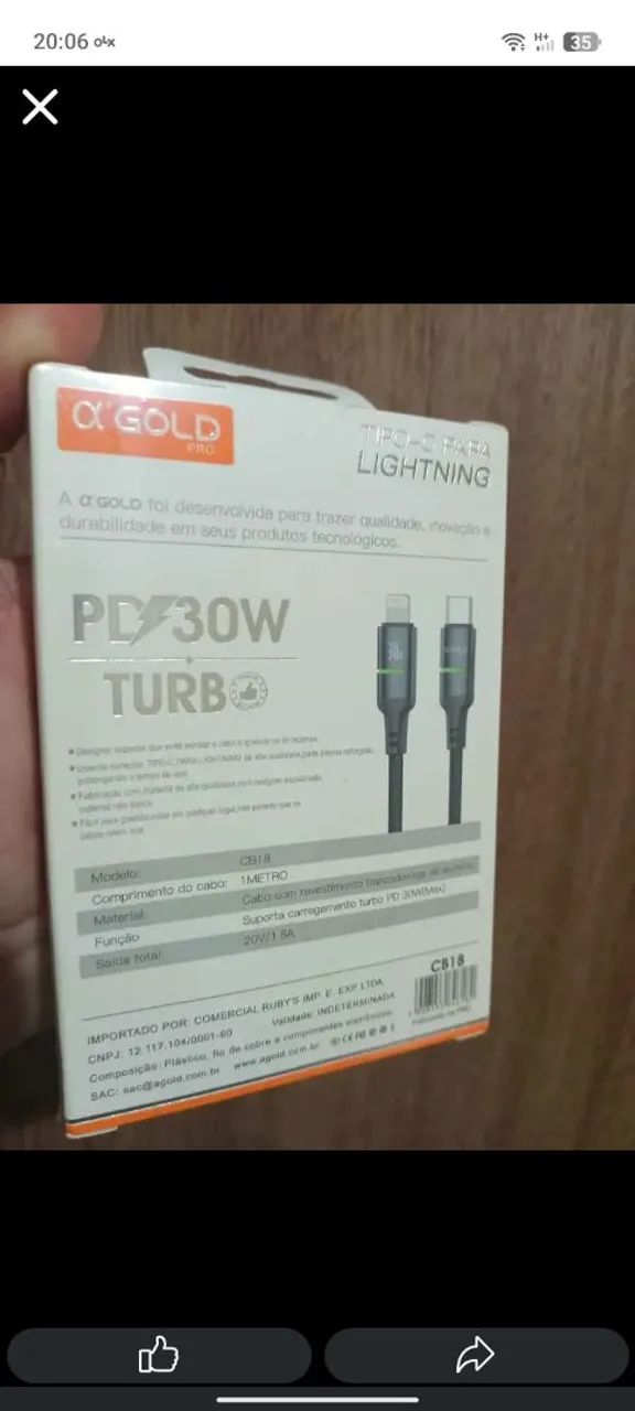 Cabo a'gold tipo C lightning turbo para iPhone  - Foto 2