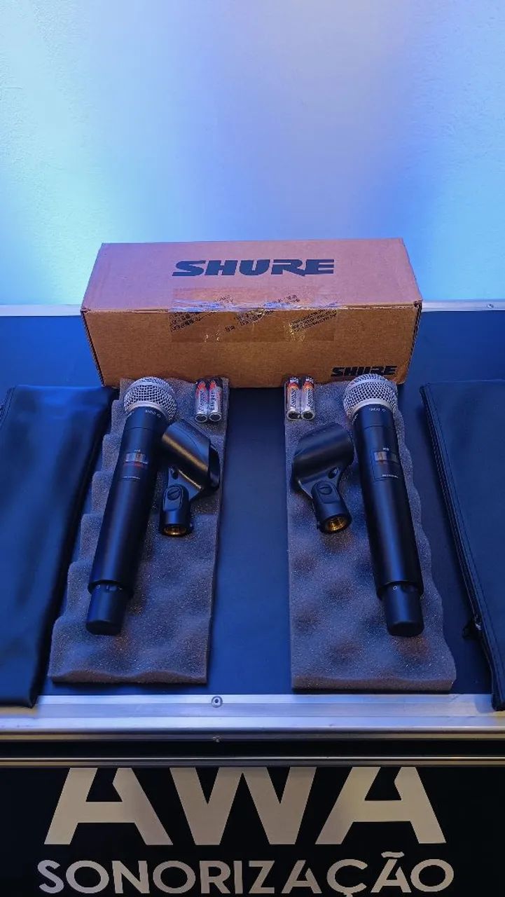 2 Microfones Axient Digital AD2 SM58 G55 Shure Profissional Original Sem Fio  - Foto 5