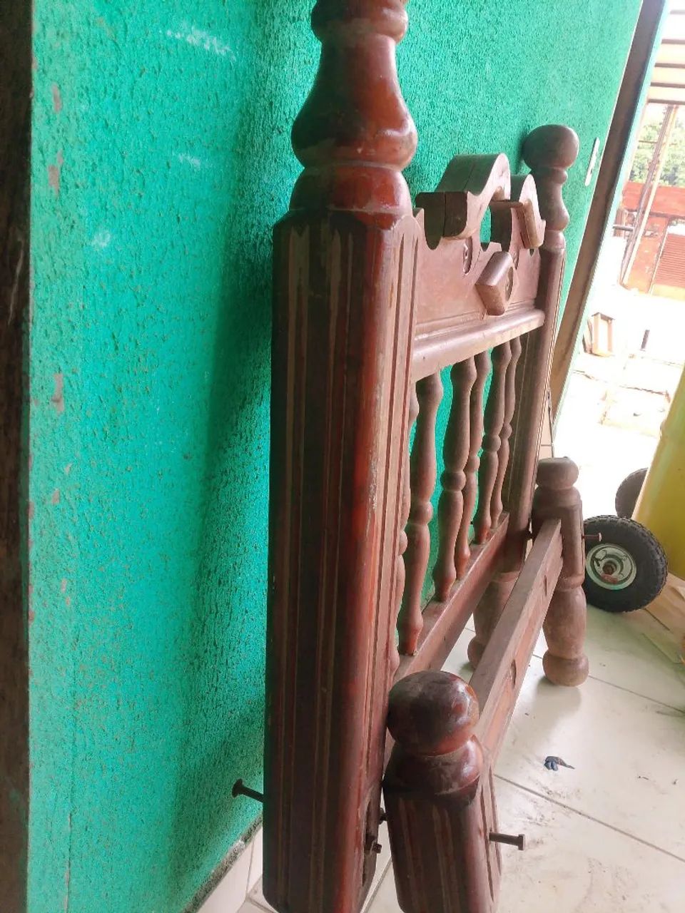 Cama solteiro madeira maciça rústico colonial. - Foto 2