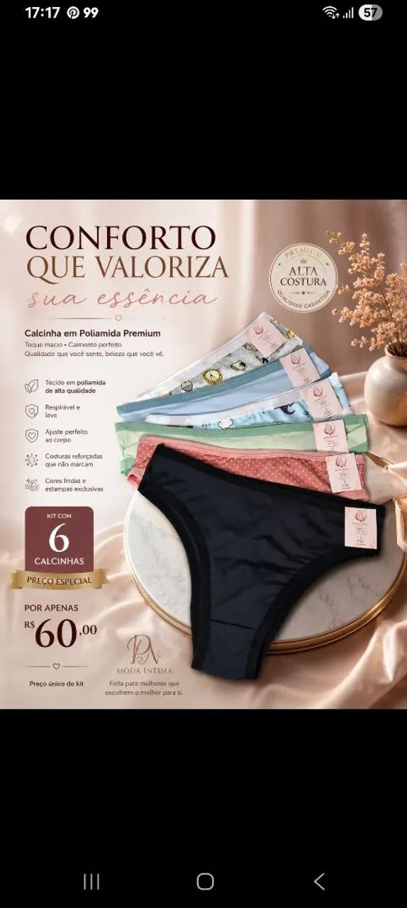 Calcinhas de poliamida 