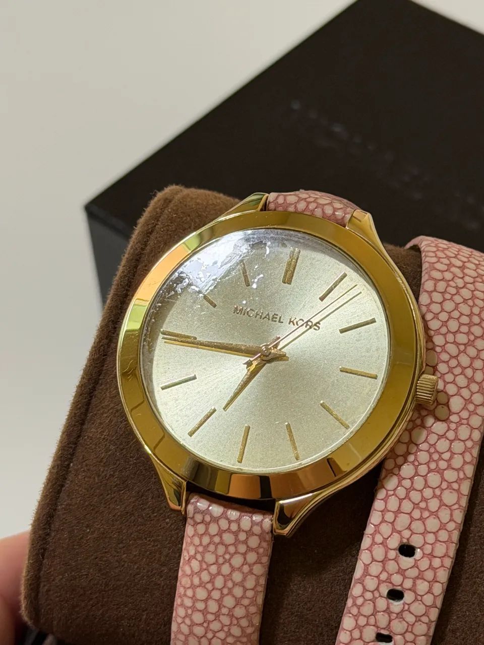 relógio Michael Kors Couro Rosa  - Foto 2