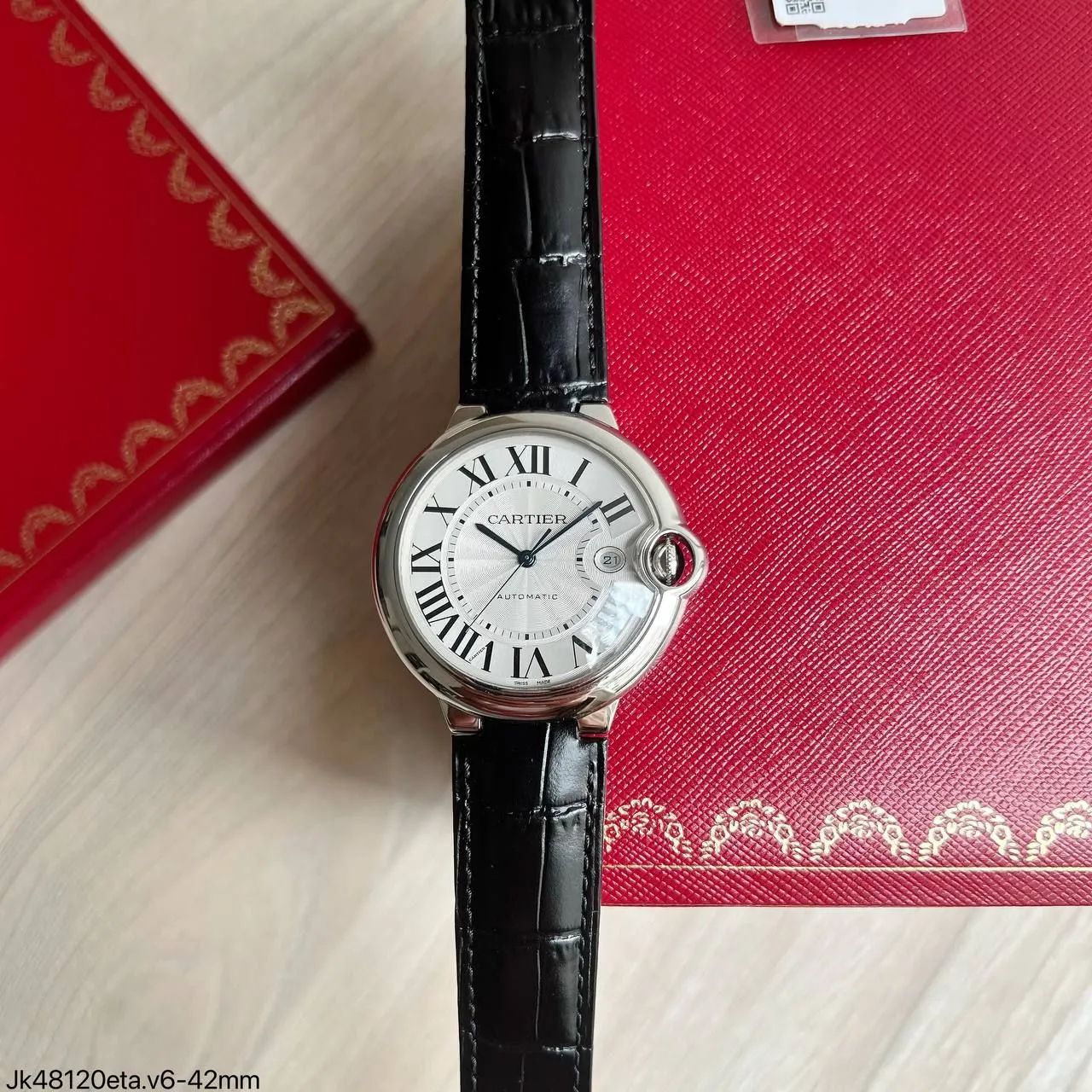 CARTIER BALLON BLEU, 42 MM/PULS. COURO/ S.C