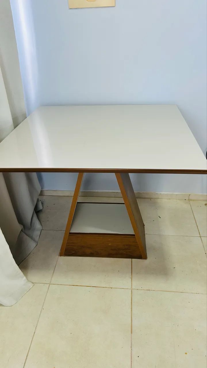 Mesa 4 lugares com tampo de vidro - Foto 5