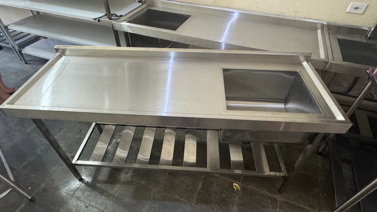 Pia industrial inox 1,80 x 60  - Foto 2