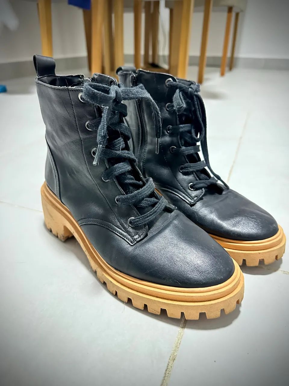 Coturno Preto Chunky com Solado Tratorado - Foto 3