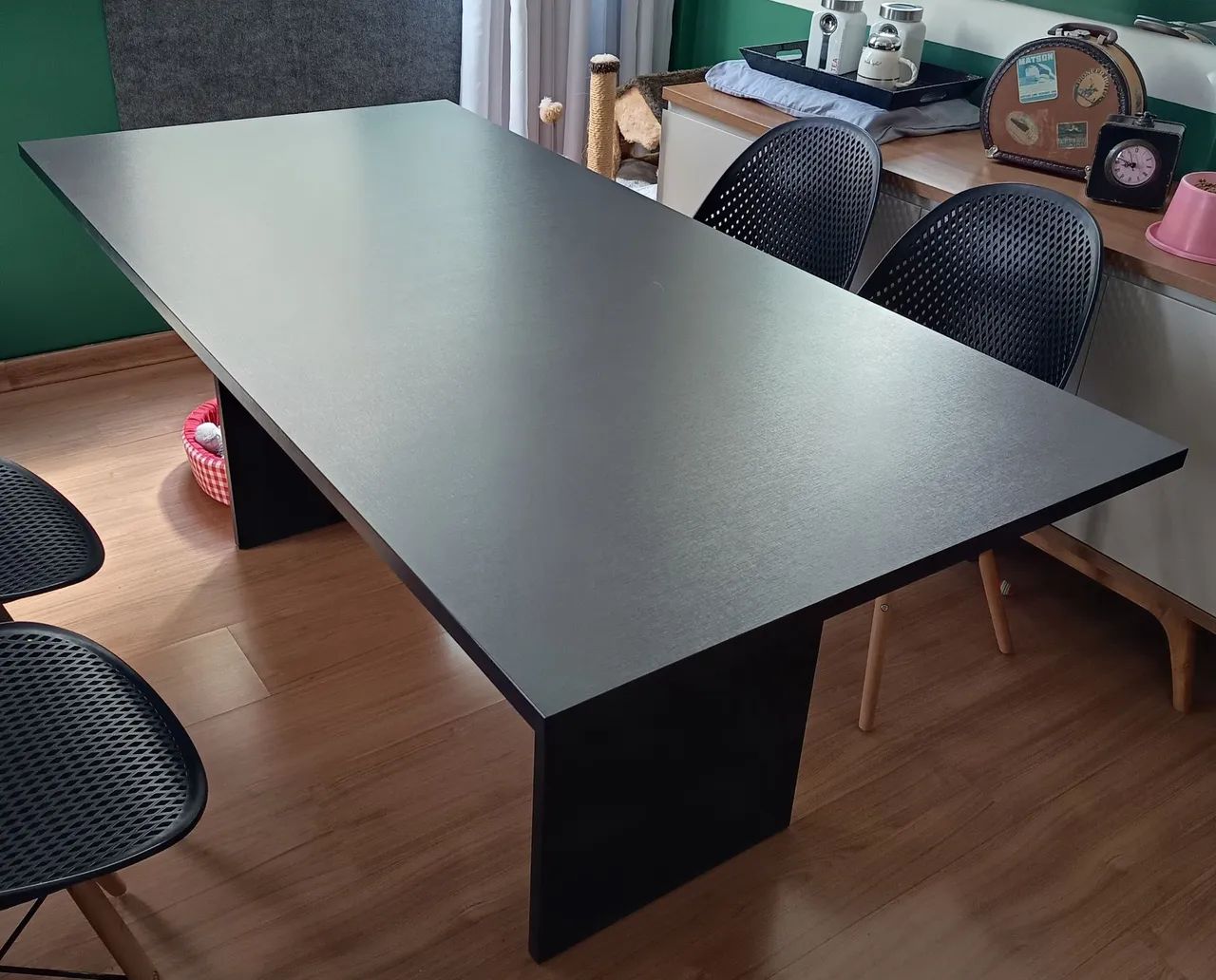 Mesa de jantar preta 4 lugares 