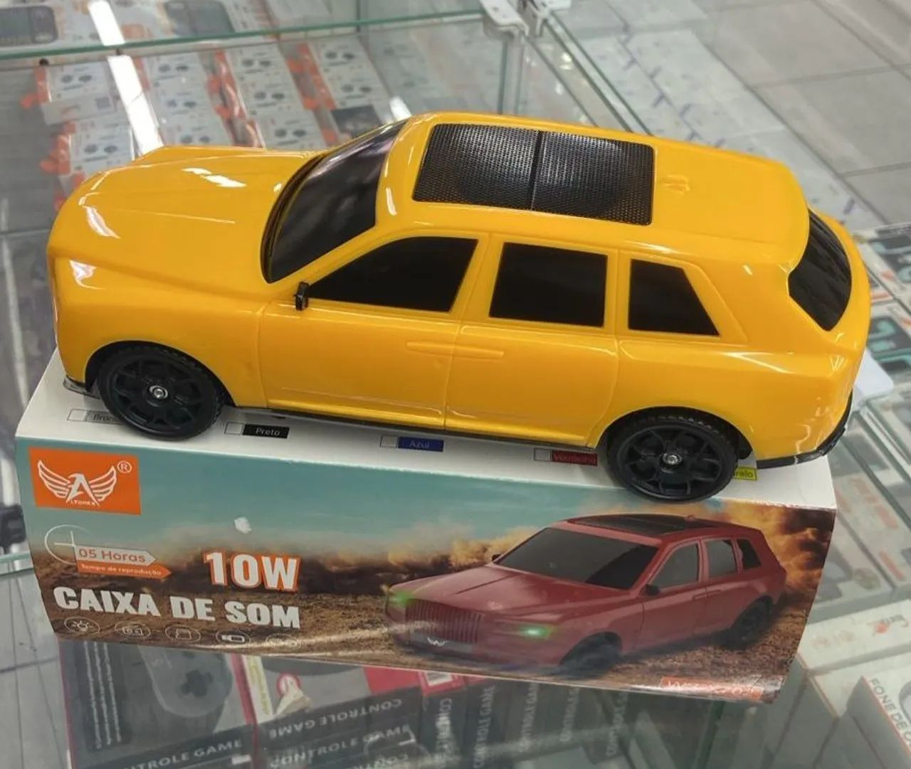 Caixa de som bluetooth formato carro 