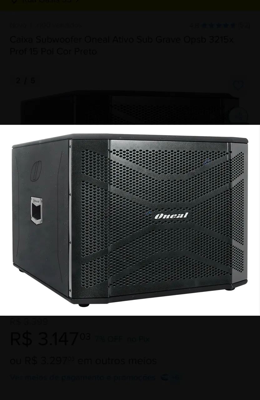 Caixa subwoofer ONEAL Ativa OPSB3215x - Aparelhos de Som