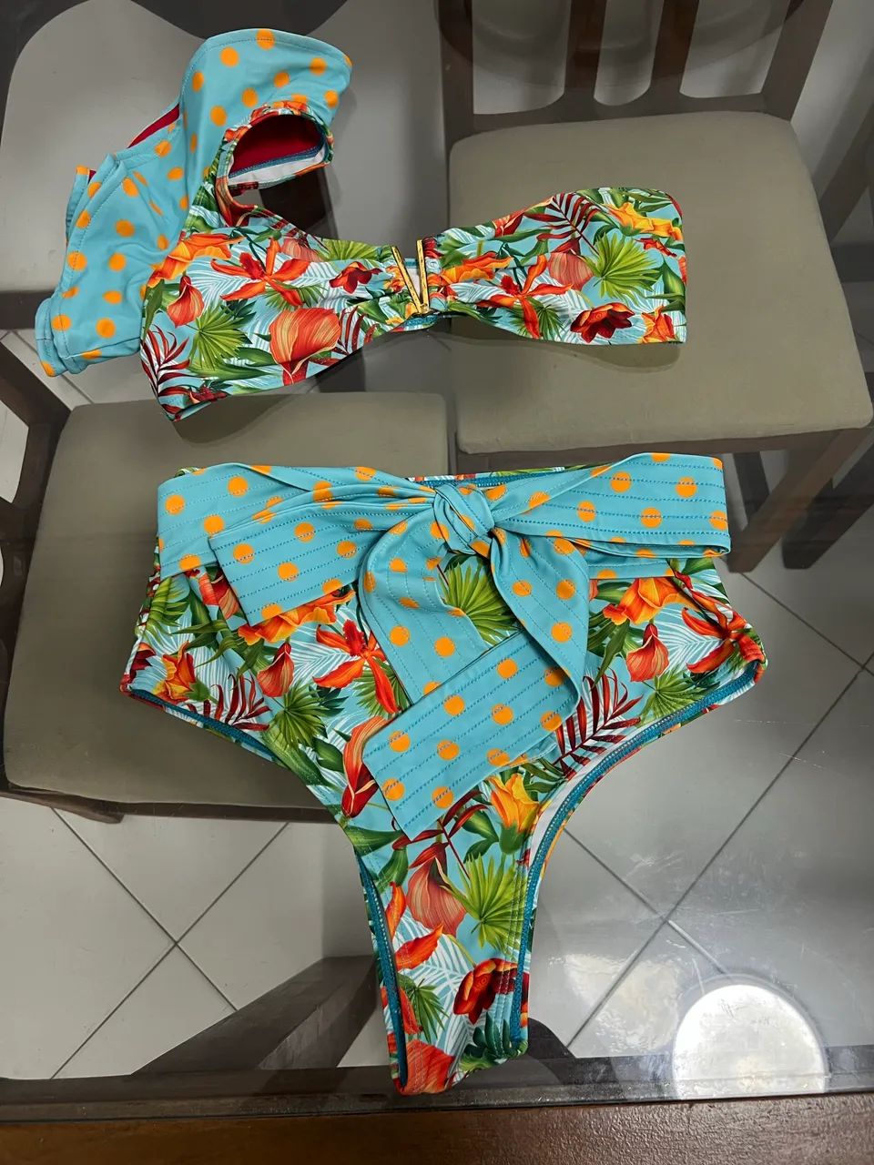 Biquíni hot pants floral