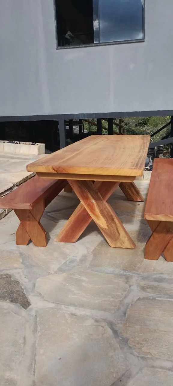 Mesa rústica de madeira maciça  - Foto 2