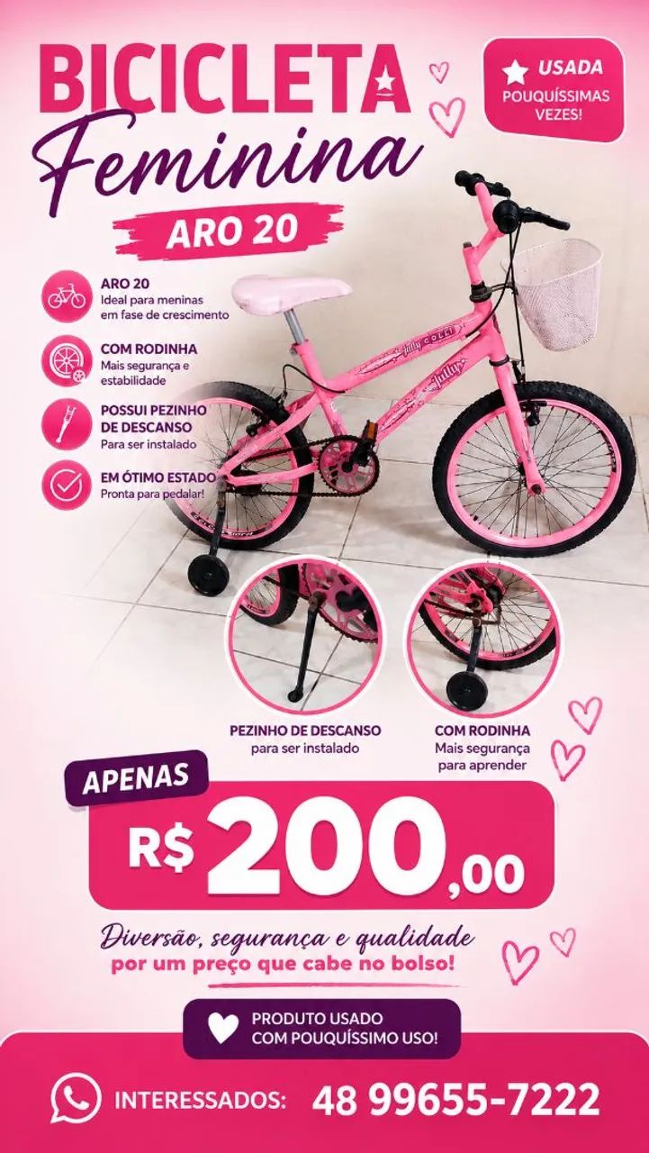 Bicicleta Menina Aro 20