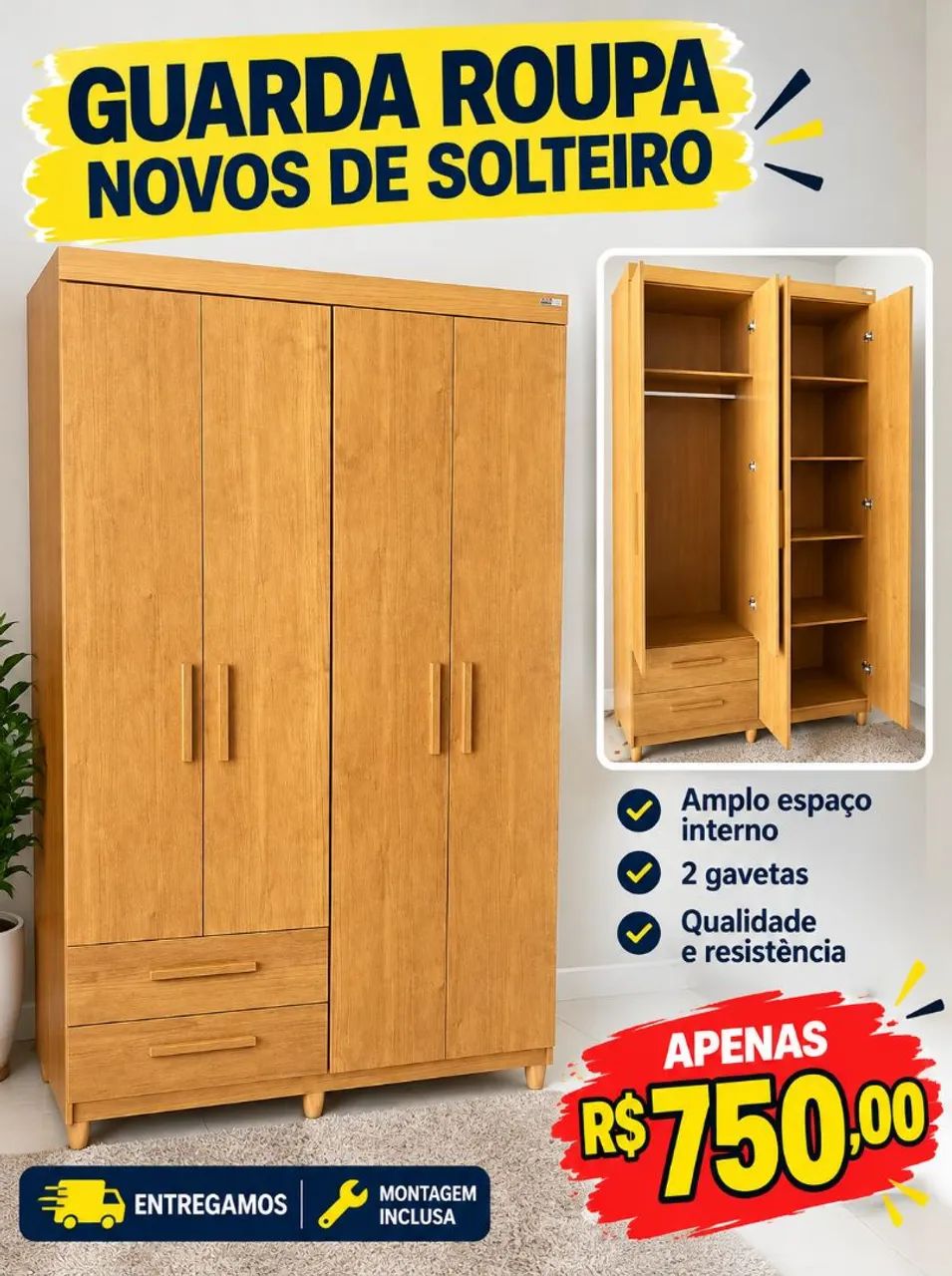 GUARDA ROUPA SOLTEIRO 
