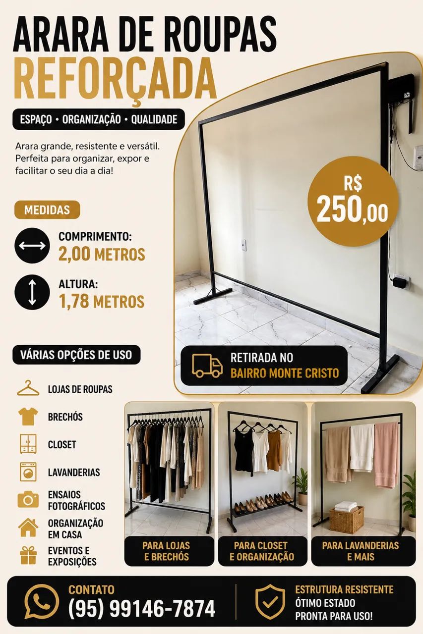 Arara de ferro para Roupas 