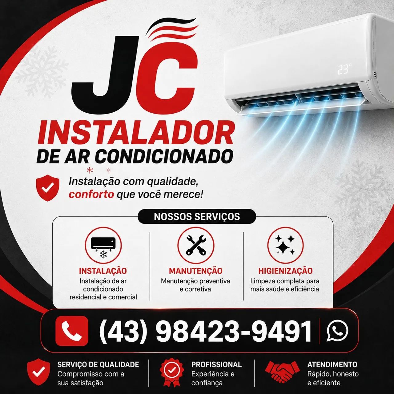 Instalação e manutenção de ar condicionado 
