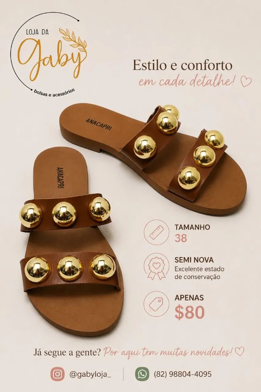 Sandália Anacapri Tam 38 Caramelo 