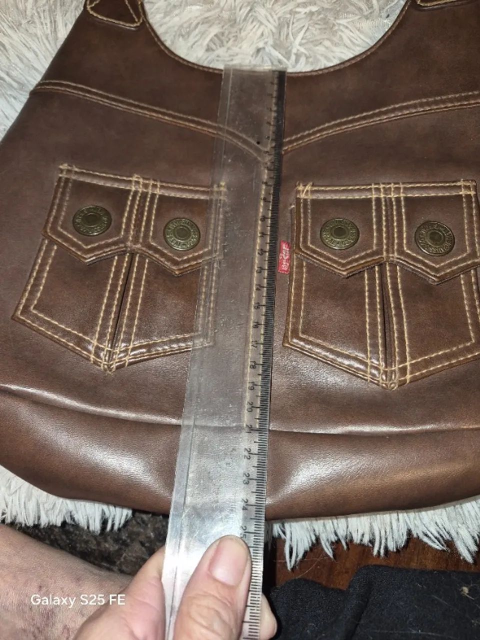 Bolsa Levis original em couro marrom - Foto 5