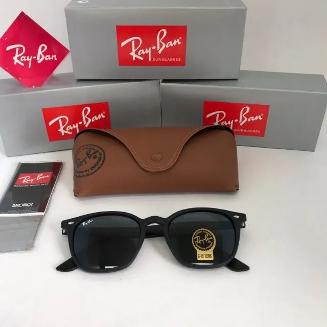 óculos ray ban rb4258 black matte lentes de cristal