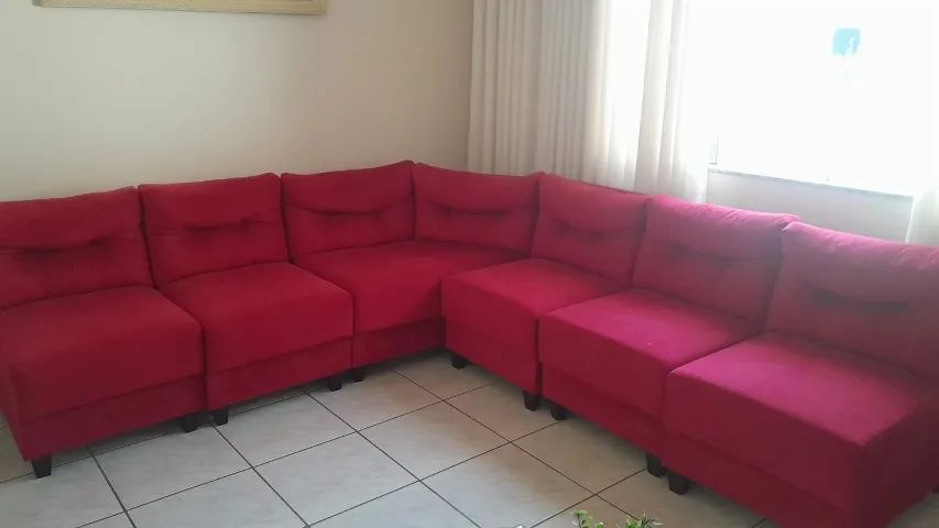 Sofa modular em L Vermelho - Foto 3