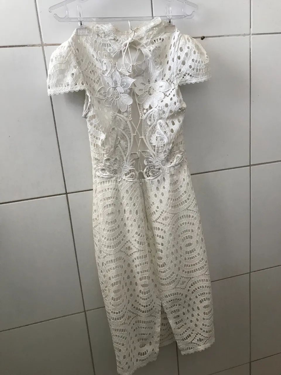 Vestido Branco (Off-White) mídi 