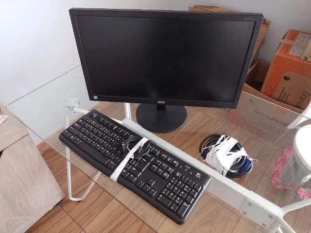 Monitor LCD AOC + teclado K120 + Cabo VGA - Foto 3