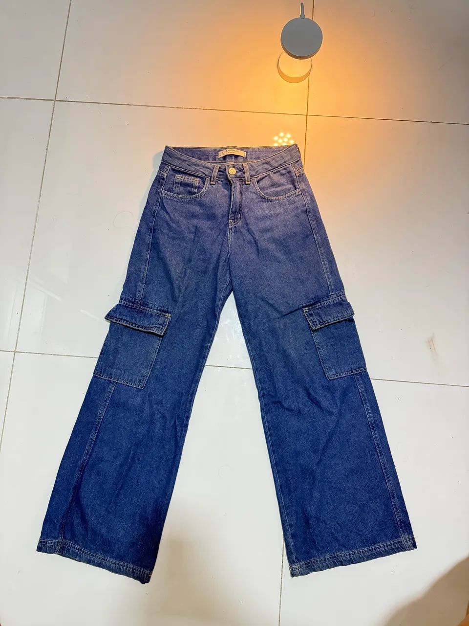 calça jeans cargo