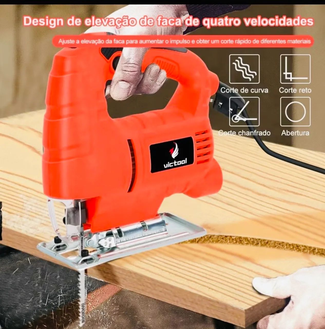 Serra tico tico VICTOOL 710W 110v - Foto 3