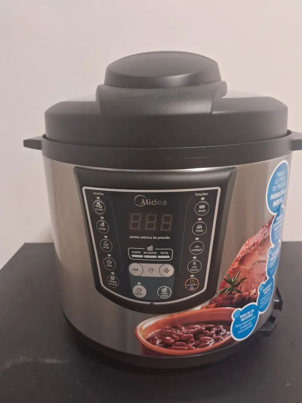 Midea Panela de Pressão Elétrica 6L Digital, Inox/Preto, 220v - Foto 4