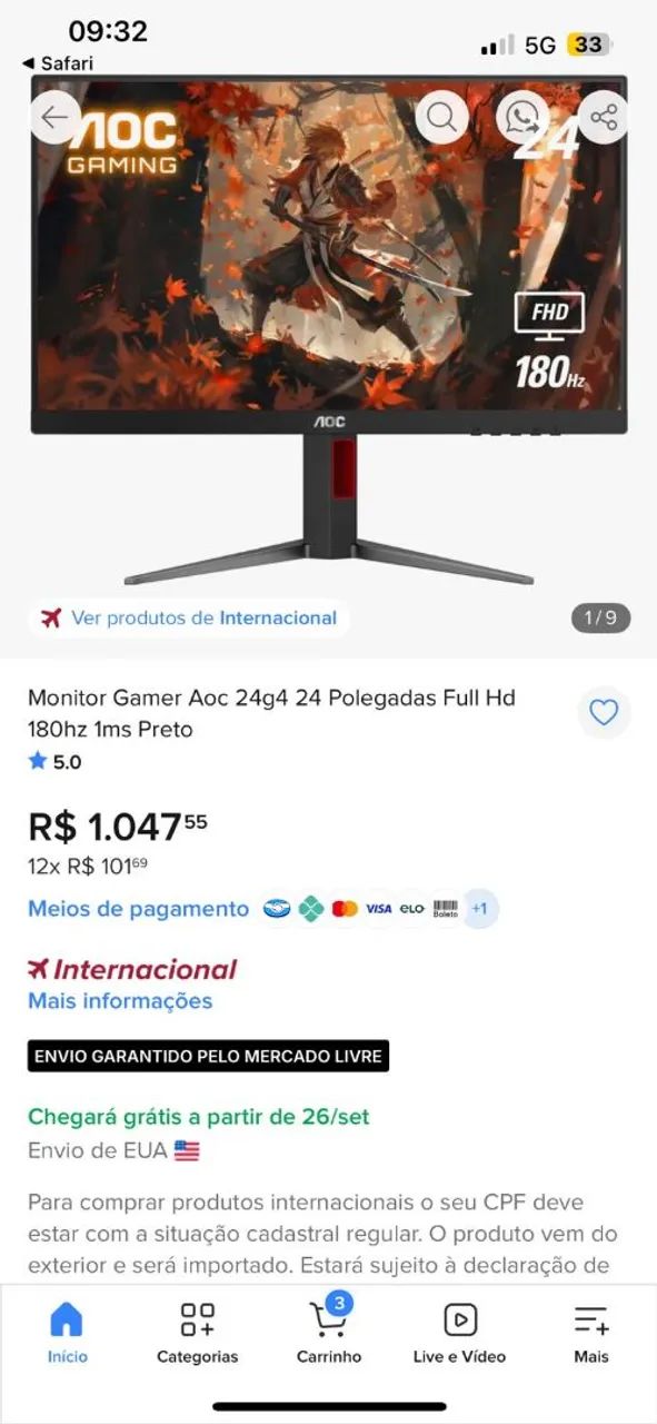 Tela Pc gamer 27 polegadas  - Foto 3