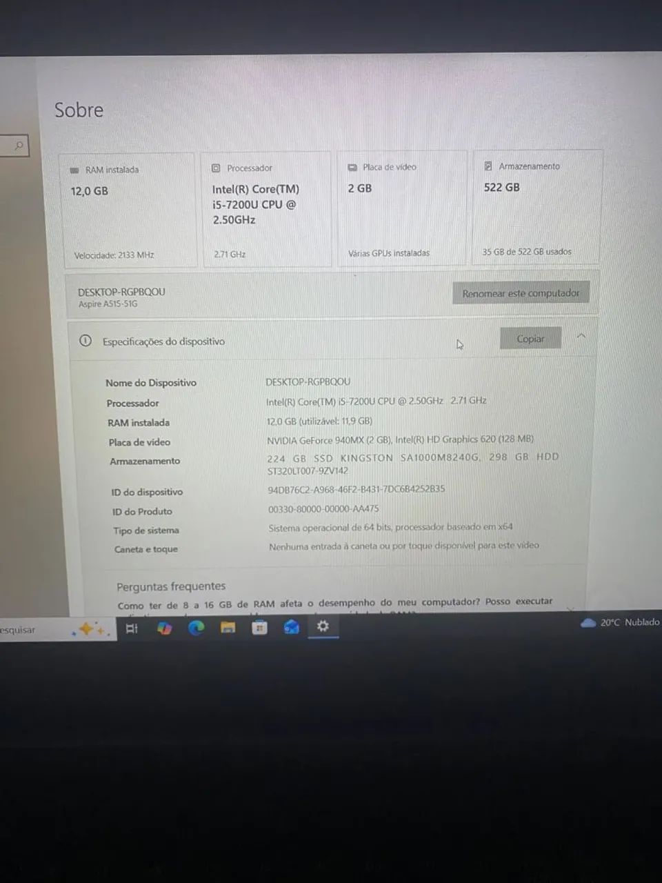Vendo notebook Acer aspire  - Foto 4