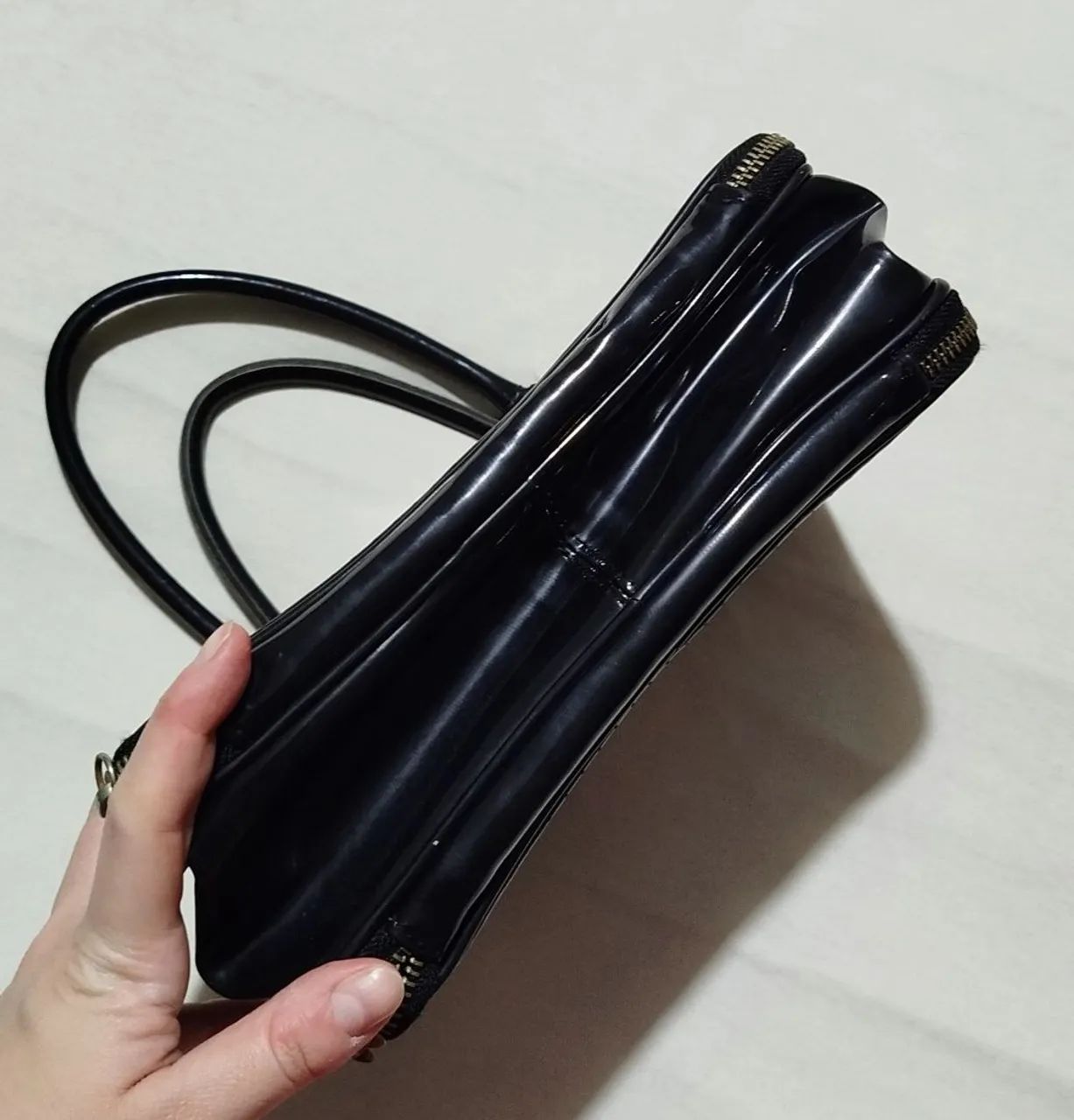 Bolsa preta verniz vintage  - Foto 5