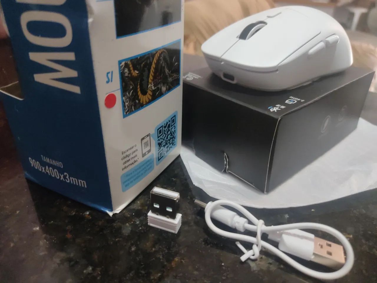 combo mouse sem fio E mouse pad grande