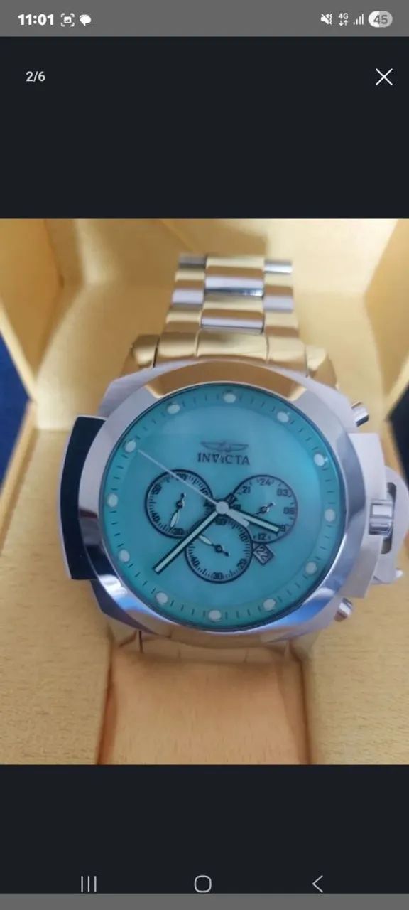 Relógio Invicta Coalition Forces série especial azul Tiffany usado - Foto 2