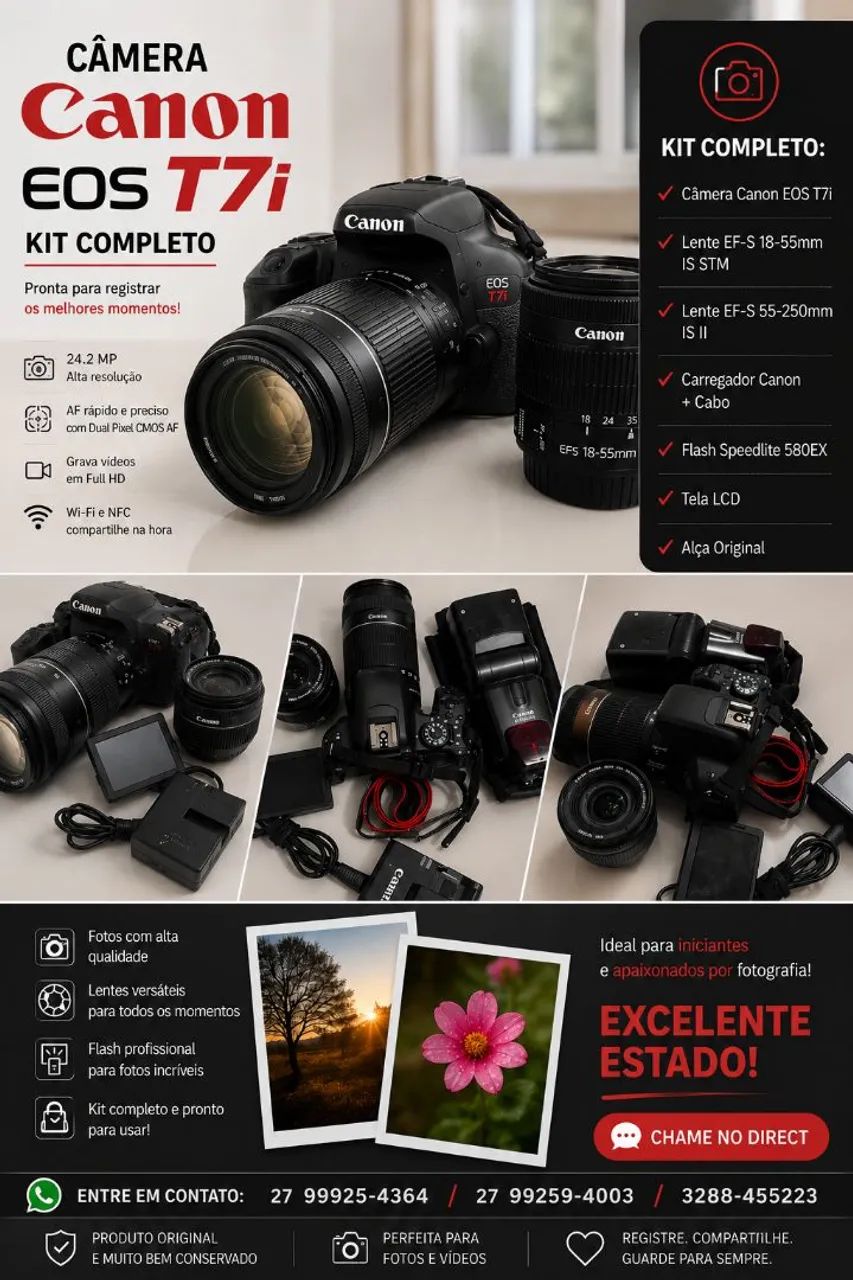 Câmera Canon T7I 