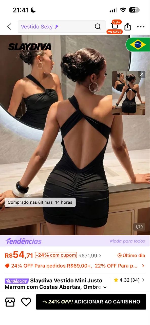 Vestido curto preto