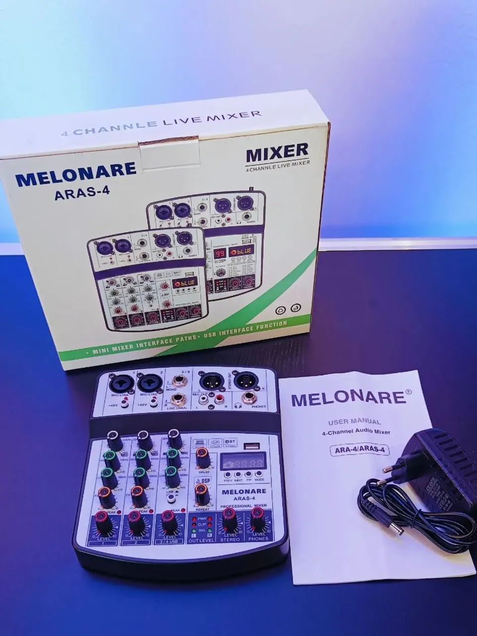 Melonare Mesa De Som 4 Canais Usb Bluetooth MP3 Compacta 