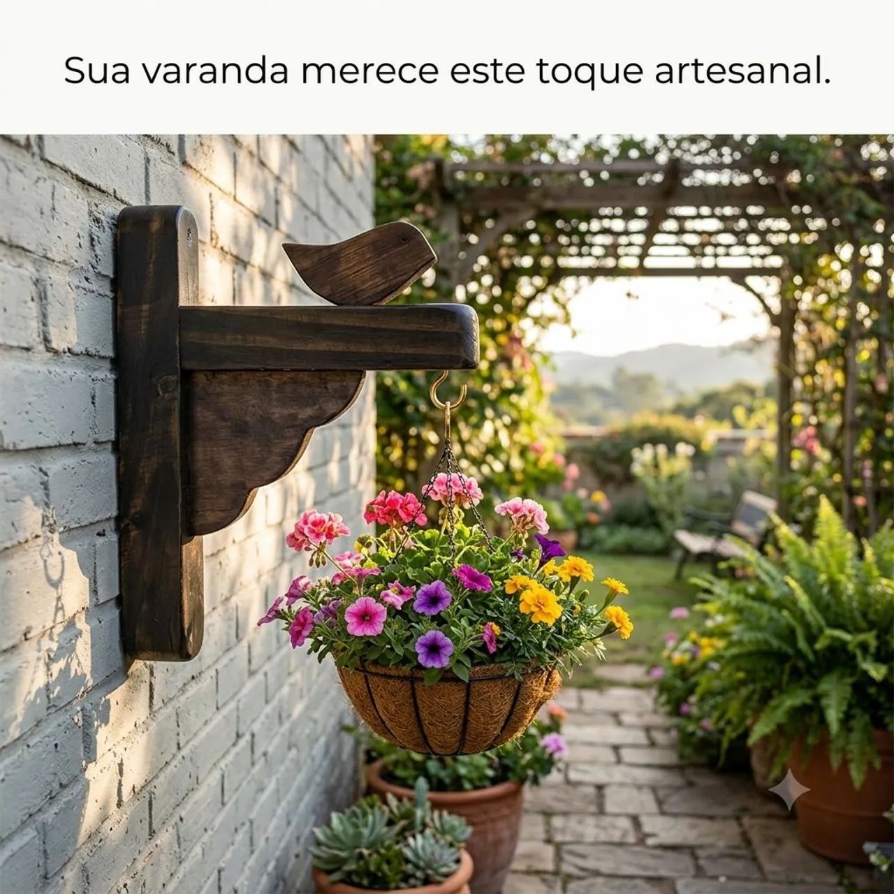 Mão Francesa de Passarinho em madeira cor Escura