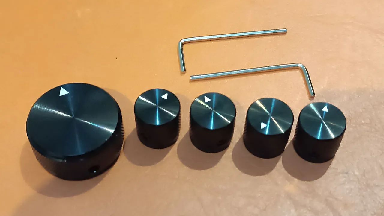Knobs em metal para amplificadores/receiver
