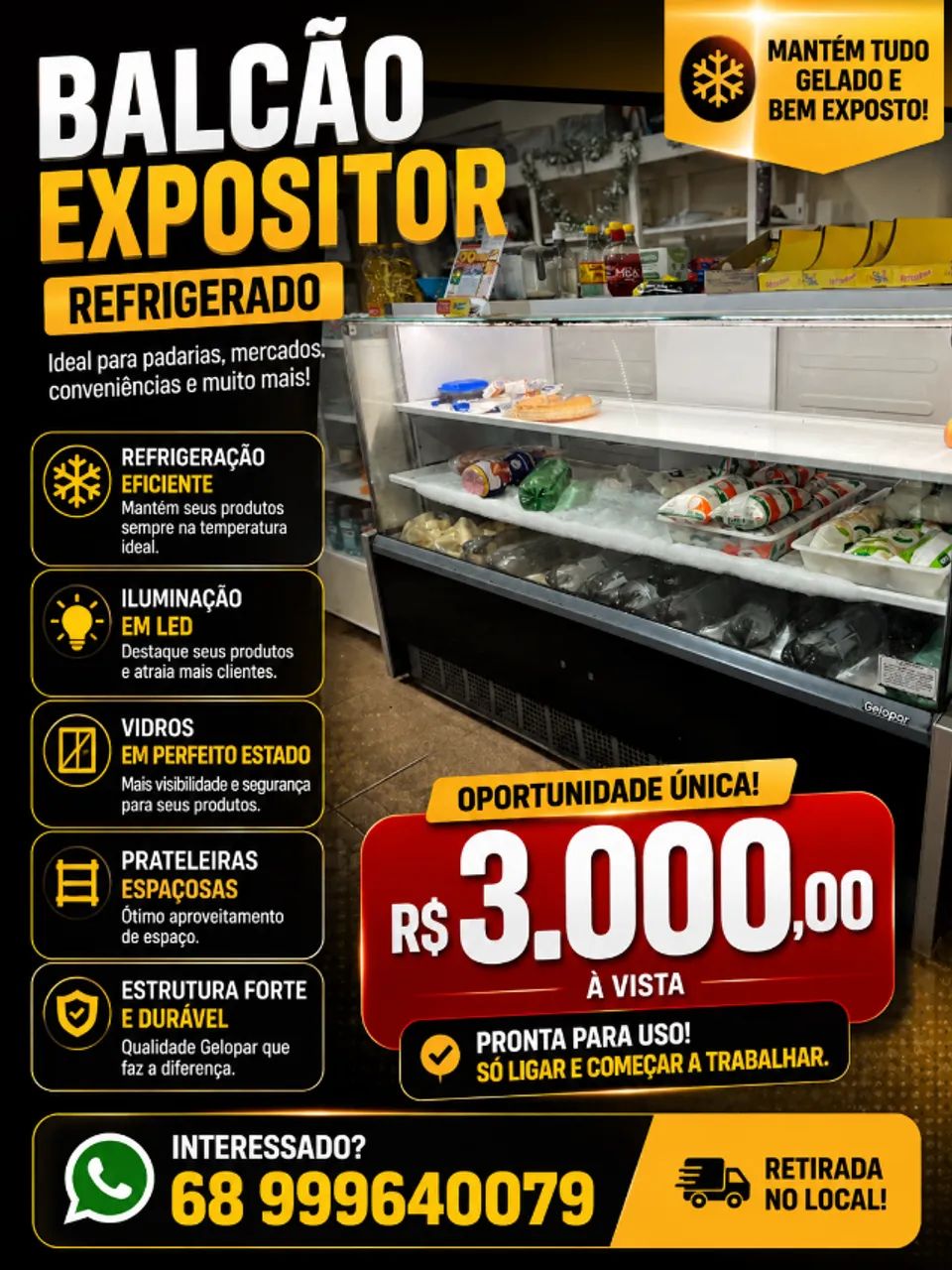 Balcão expositor de frios
