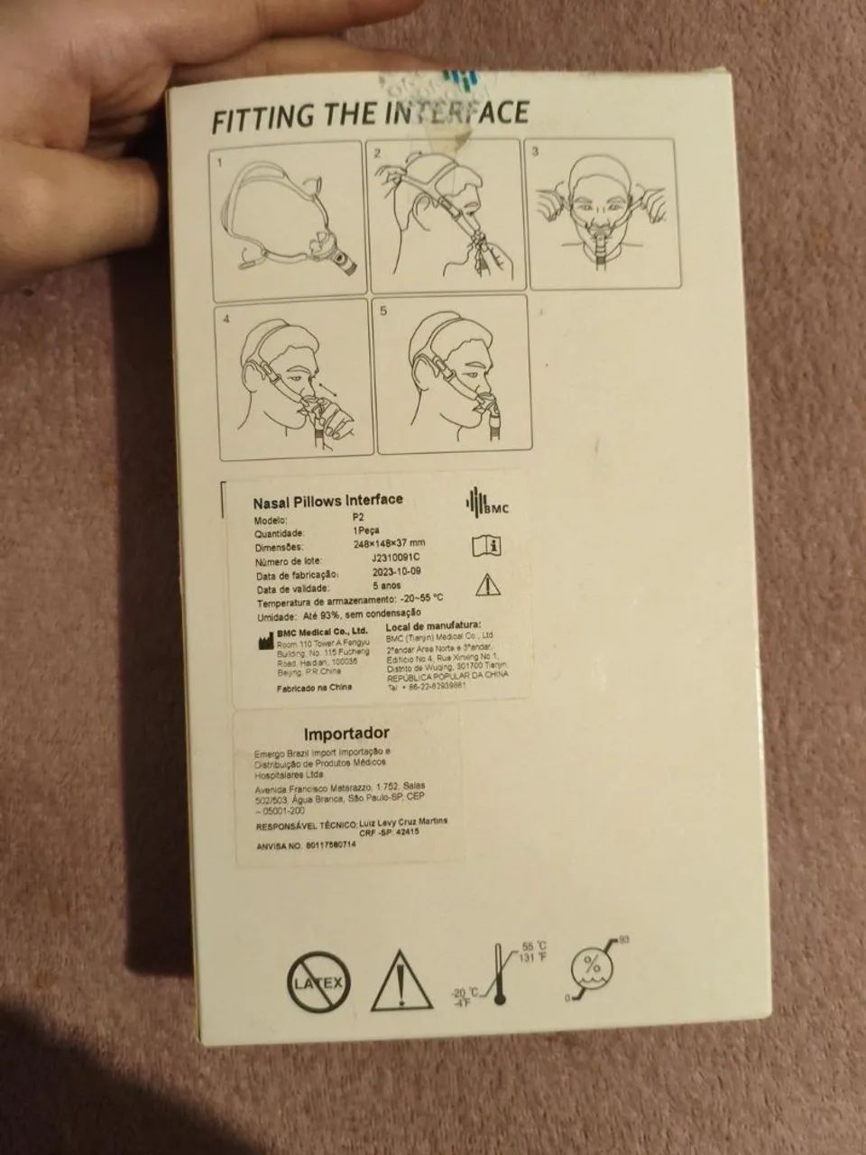 Máscara Nasal CPAP BMC P2 Pillow - Nova, Nunca Usada - Foto 3